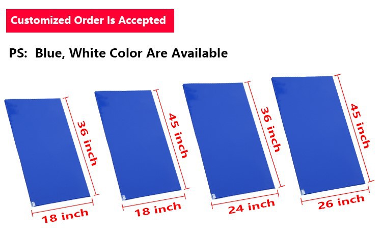 Tacky mat sizes Tacky mat sizes